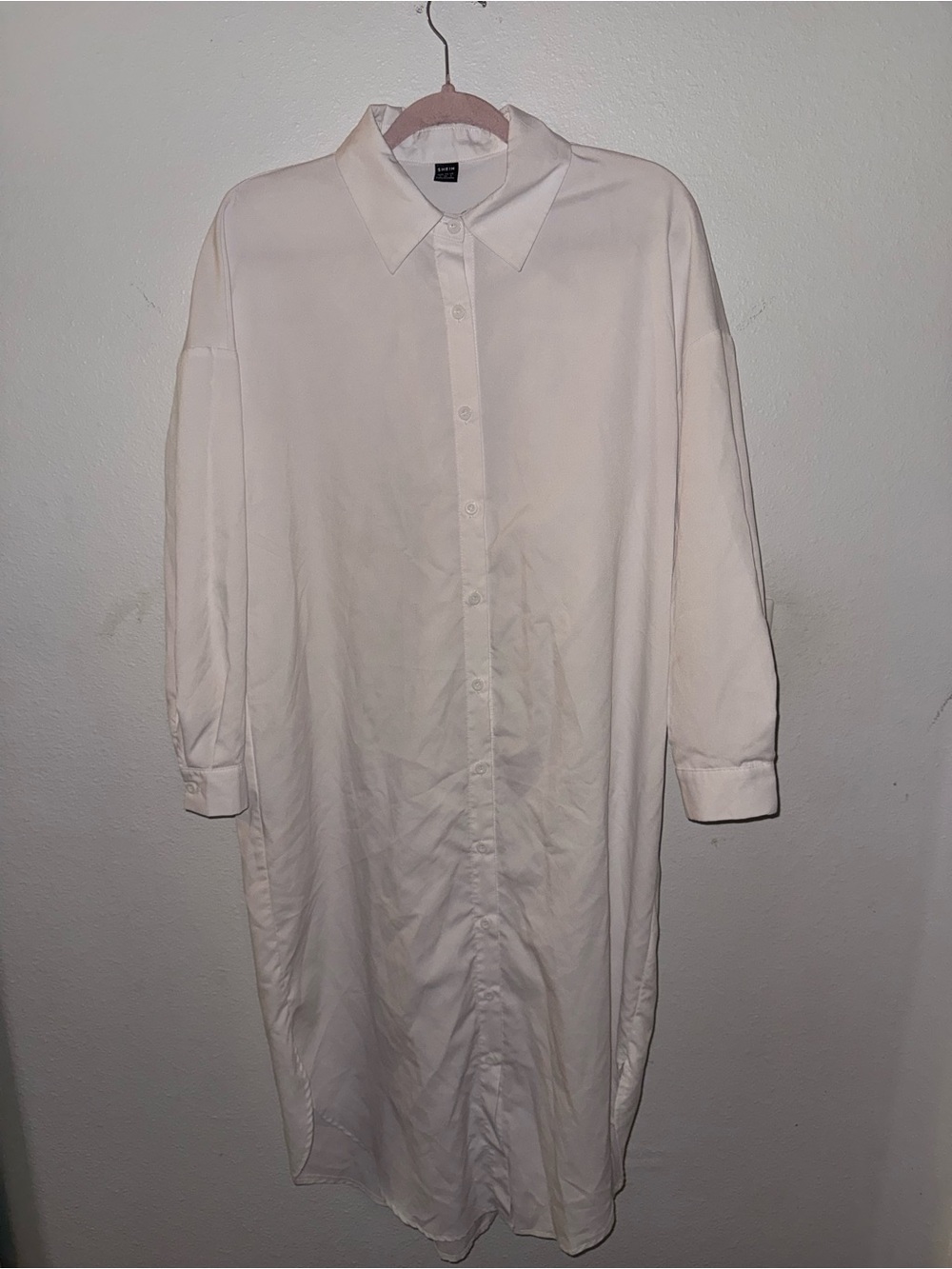 Casual Oversized White Button-Down dress